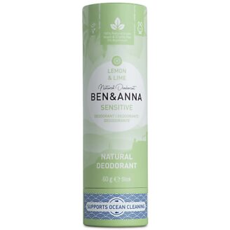 Ben & Anna Natural Deodorant Papertube Sensitive - Lemon & Lime -  60 gr