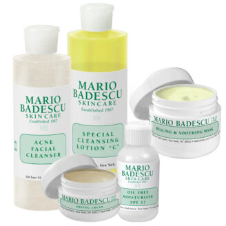 Hudpleiepakke: Mario Badescu Starter Kit for normal til fet hud, med kviser og urenheter - 5 stk