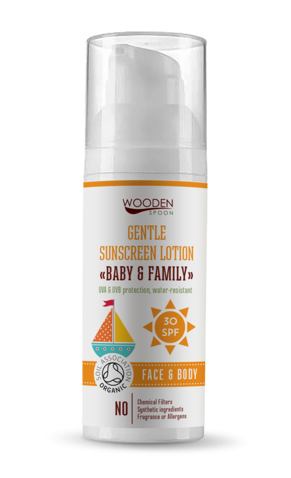 Wooden Spoon Gentle Sunscreen Lotion Baby & Family SPF 30 - 50ml
