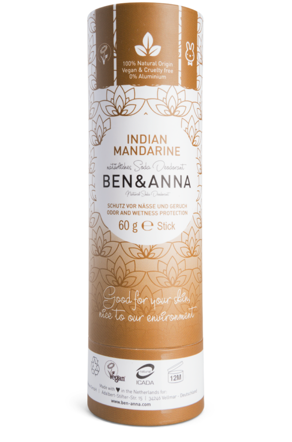 Ben & Anna Natural Deodorant Papertube- Indian Mandarine - 60 gr
