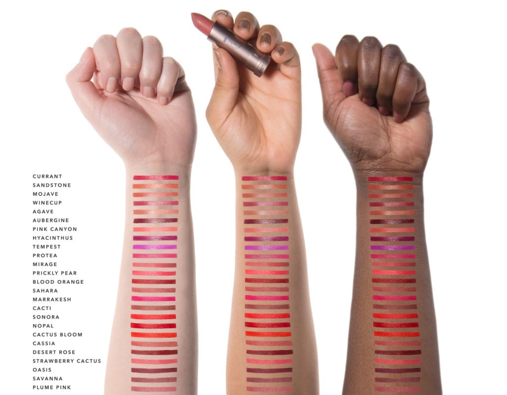 semi matte leppestifter 100% Pure swatches